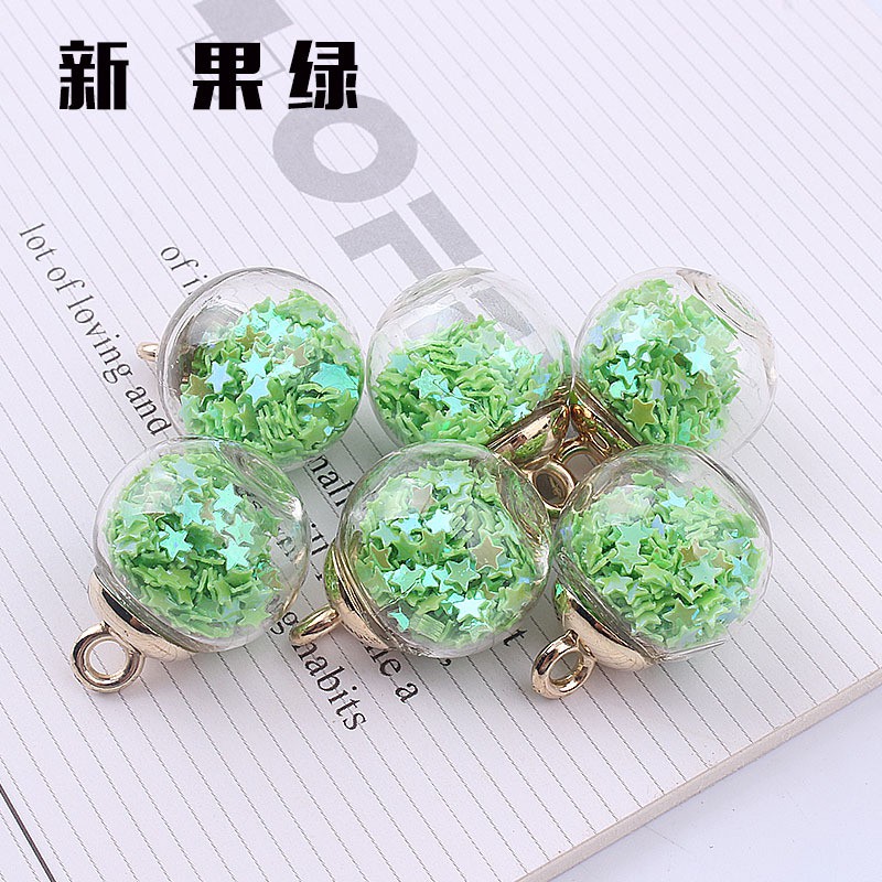 Phụ Kiện Trang Sức Hình Ngôi Sao Năm Cánh Mặt Kính Nhiều Màu Sắc Thủ Công