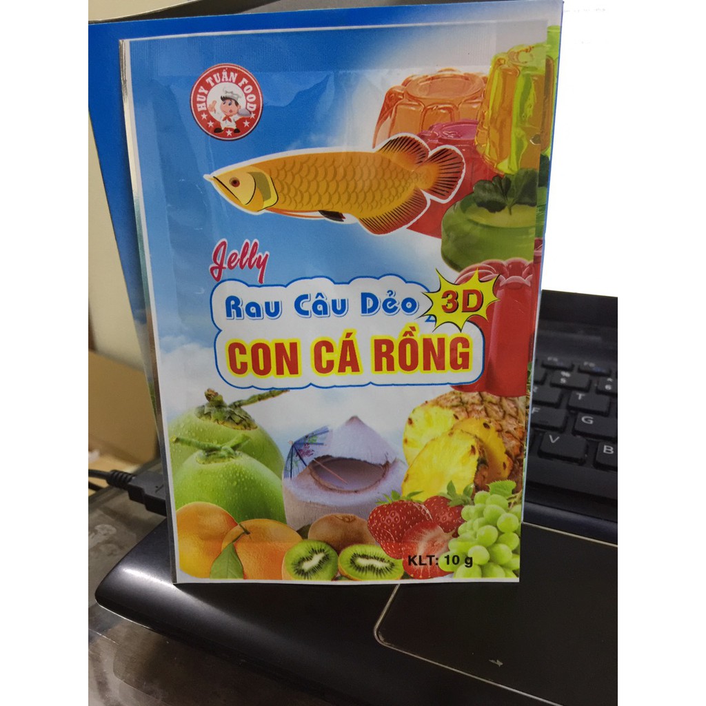 BỘT RAU CÂU DẺO 3D CON CÁ RỒNG 10G