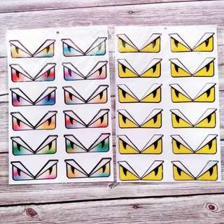 Tem logo , nhãn dán hình mắt fendi đầy màu sắc