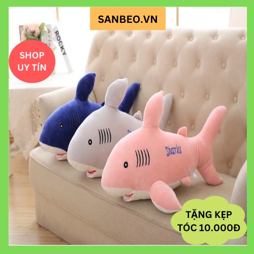 Gấu Bông gối ôm Cá Mập Baby Shark 50cm - Thú nhồi bông cao cấp-SANBEO.VN