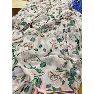  áo voan tơ hoa cổ nơ