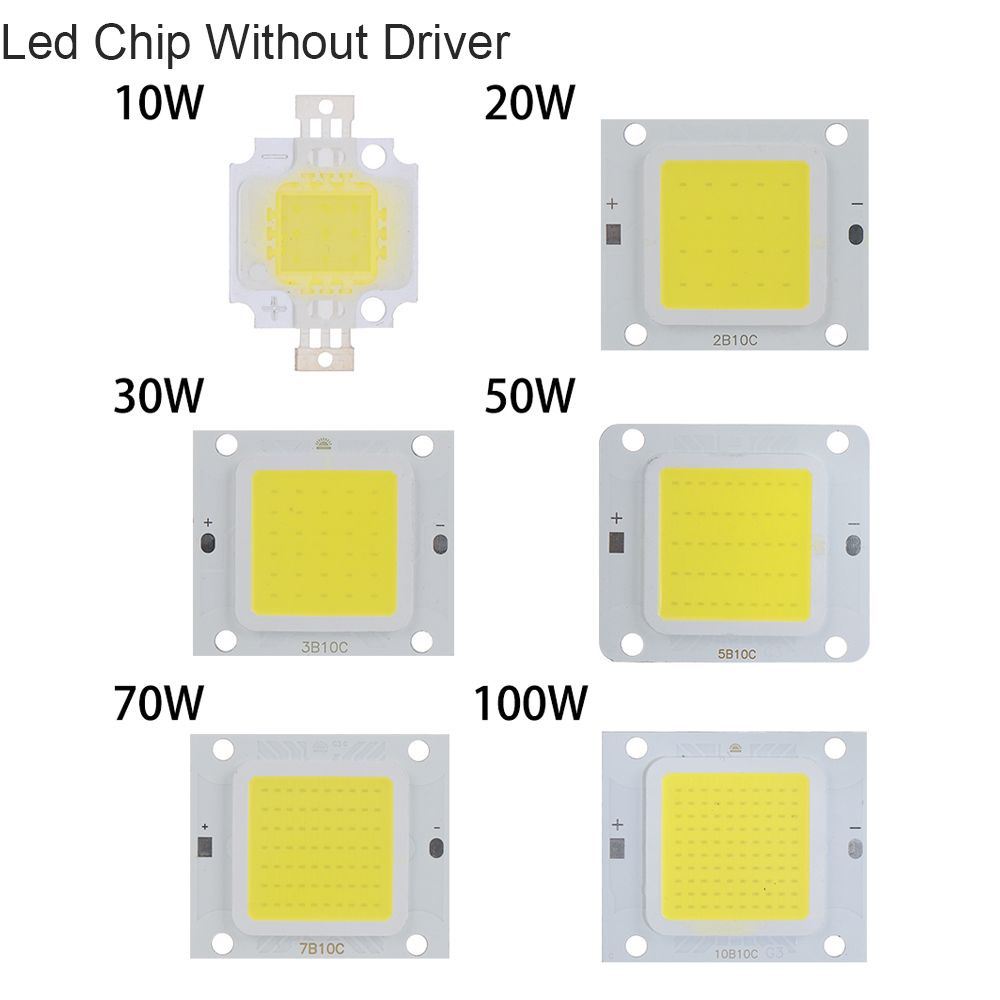 Chip Đèn Led Cob 10w 20w 30w 50w 70w 100w Ánh Sáng Trắng Ấm Diy