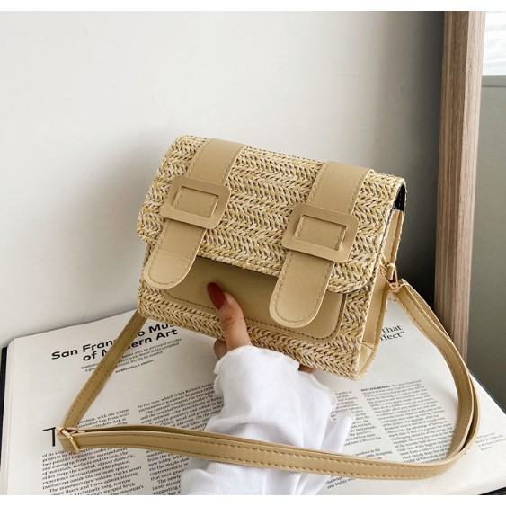 [FREESHIP] Túi xách nữ, túi cói du lịch kết hợp da cực kì sang chảnh, thanh lịch, mẫu hot 2021 | BigBuy360 - bigbuy360.vn