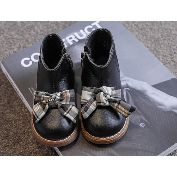 Giày Boot cho bé gái lót nỉ siều mềm  FREESHIP 50k  Giày Bốt nơ phong cách MARTIN 2020