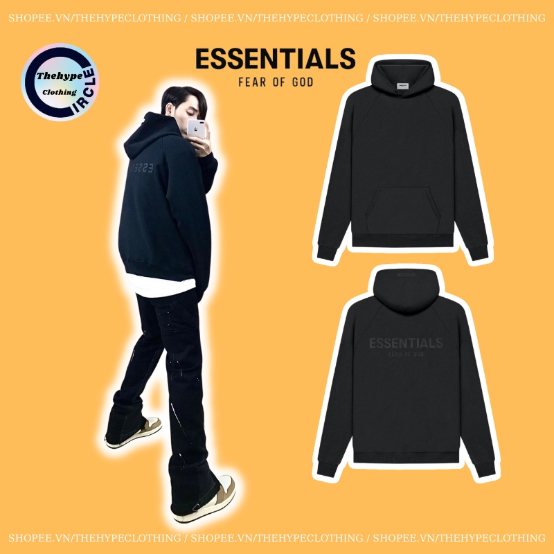 Áo Fear of God Essentials Pull-Over Hoodie (SS21) BLACK, áo hoodie FOG ESSENTIALS