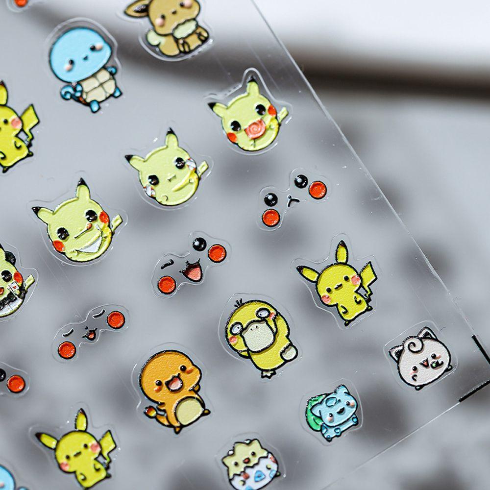 Miếng Dán Trang Trí Móng Tay 5D Hình Pikachu Thời Trang Dành Cho Nữ