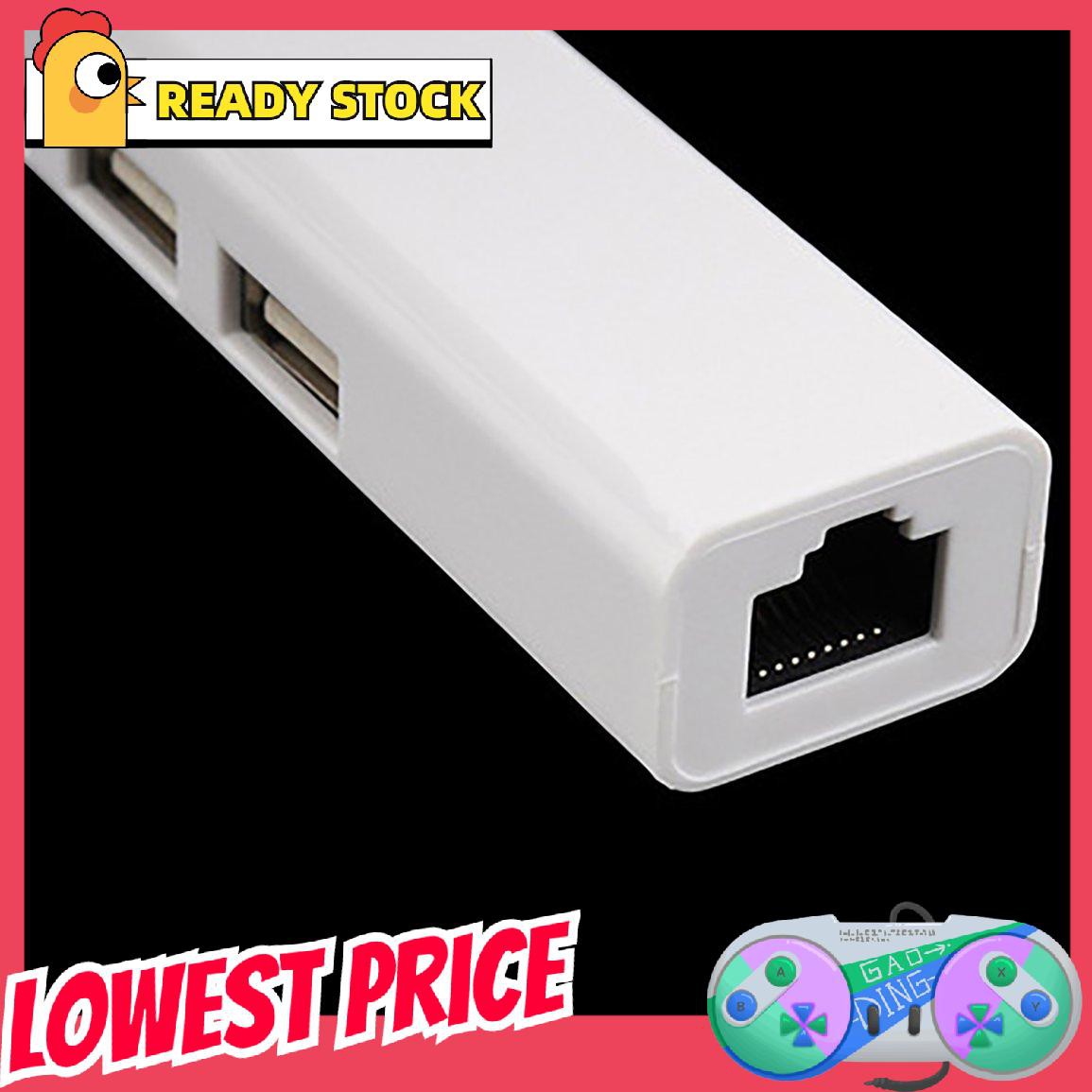 [lovely]High Speed USB 2.0 to Network LAN Ethernet RJ45 Adapter with 3 Port USB HUB