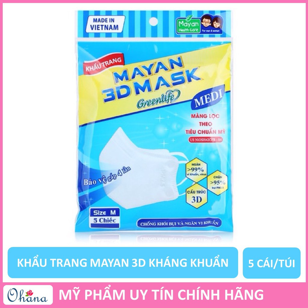 [Cực Hot] Khẩu trang Mayan 3D Mask (5 cái/túi)