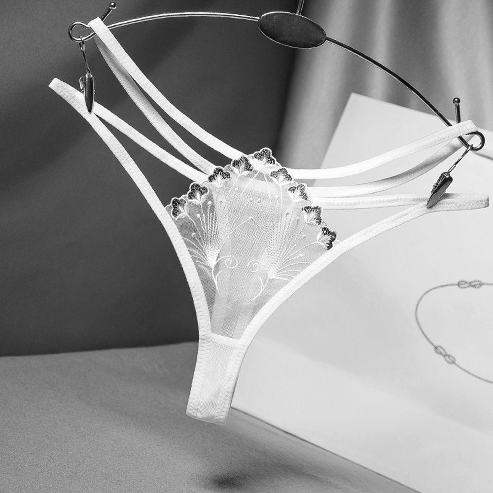 OCEANMAP Quần Lót Lọt Khe Lưng Thấp Thêu Hoa Trong Suốt Quyến Rũ Cho Nữ
