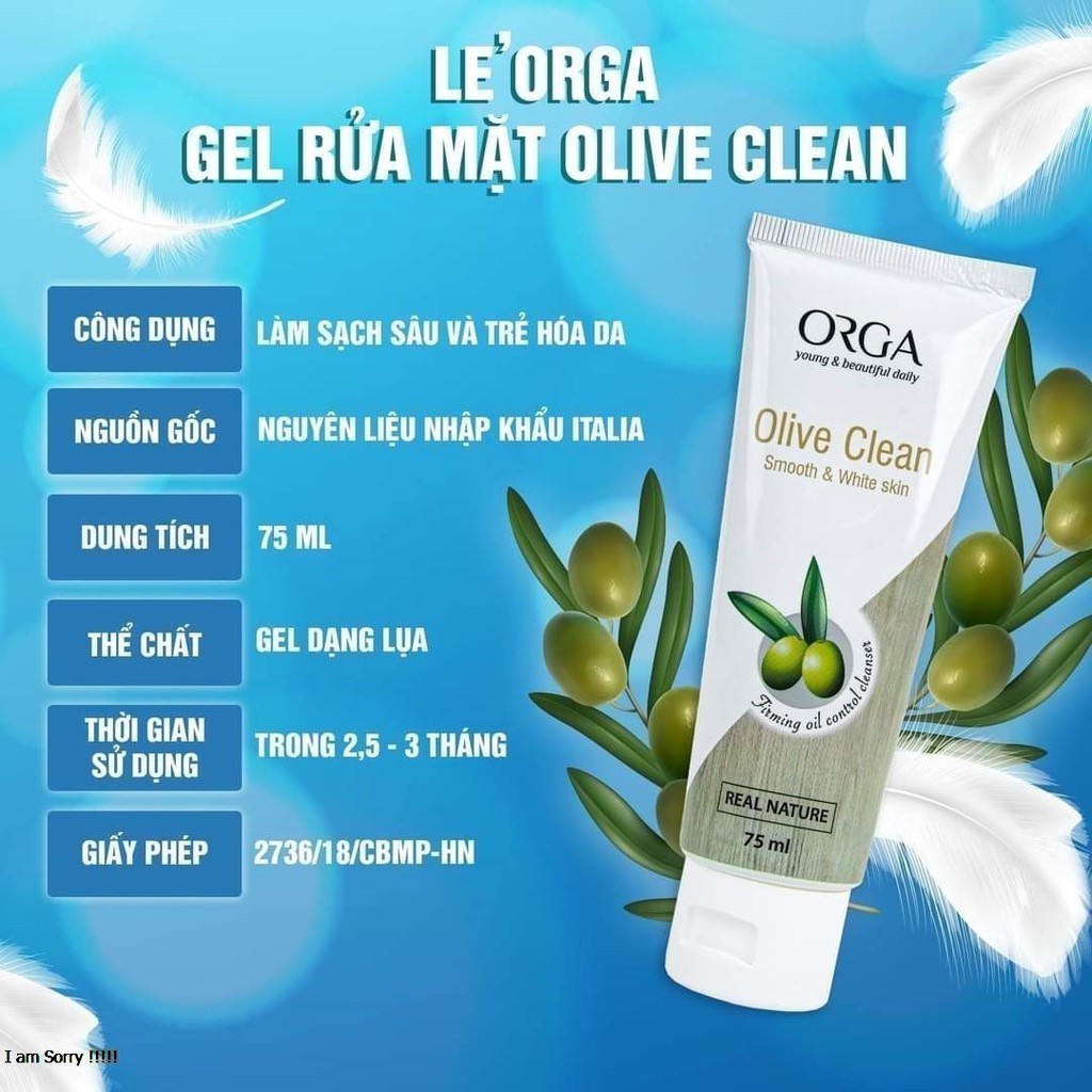 Sữa rửa mặt OLIVE CLEAN Orga _mỹ phẩm thiên nhiên