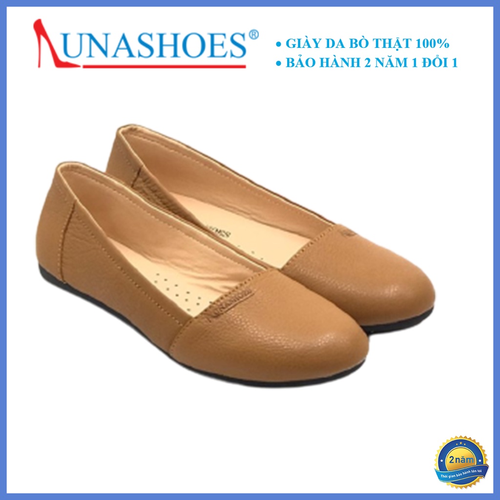 Giày bệt nữ da bò LUNASHOES 1062 giầy búp bê mũi tròn bảo hành 24 tháng mêm êm chân