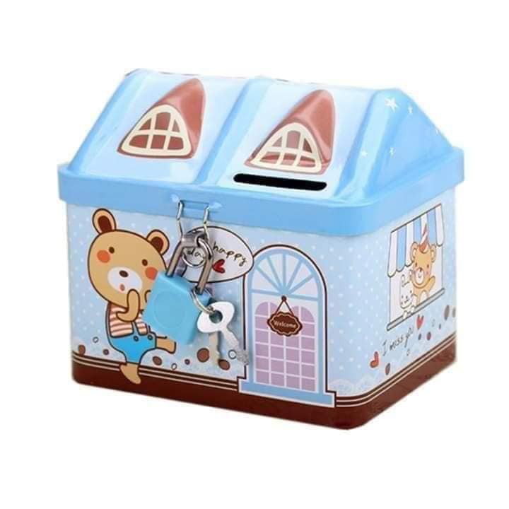 Két sắt mini hình ngôi nhà dễ thương (có khóa)