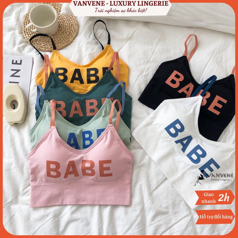 Áo Bra Cotton BaBe Vanvene Free Size 40-55kg Đệm Rời Thuận Tiện A665