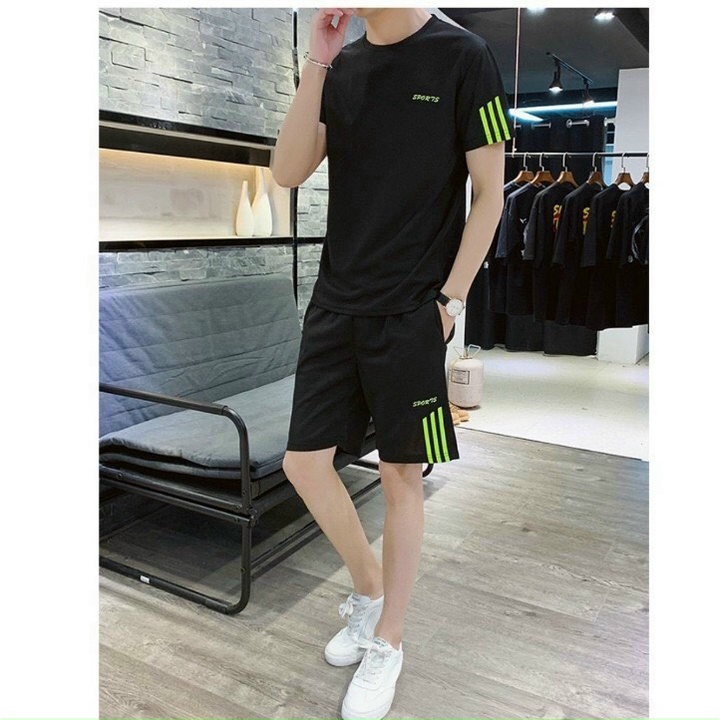 Bộ đồ thể thao nam hè hàn quốc, Set đồ nam tay ngắn chất thun co giãn, thiết kế thời trang đủ size cá tính