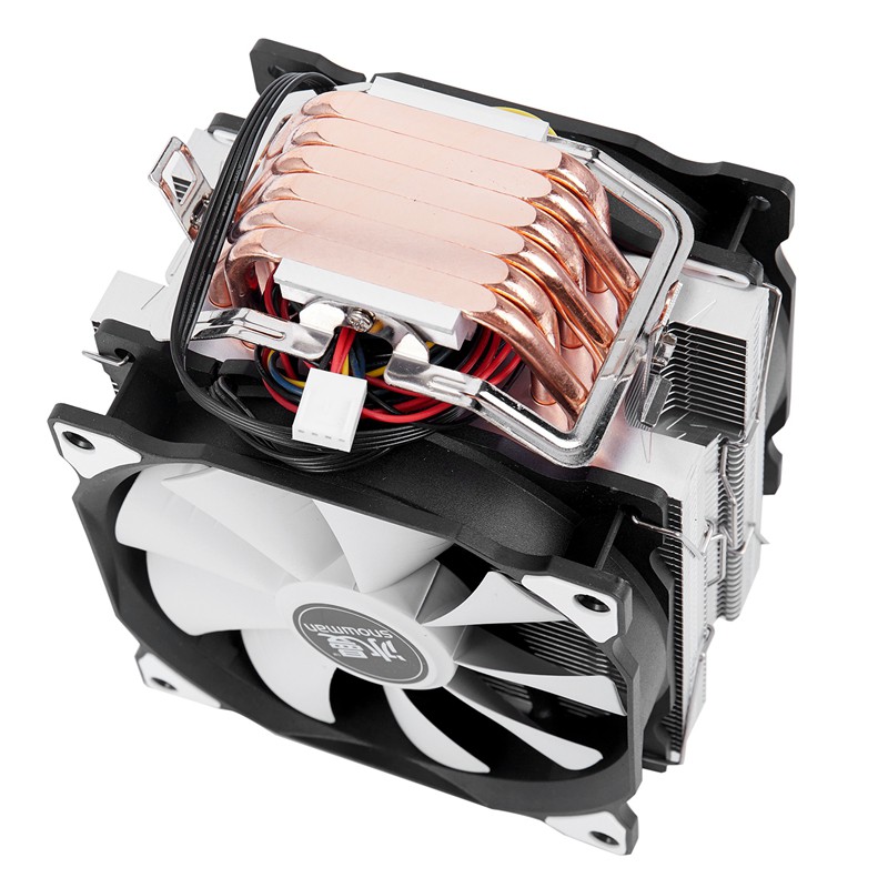 SNOWMAN 4PIN CPU cooler 6 heatpipe Double fans cooling 12cm fan LGA775 1151 115x