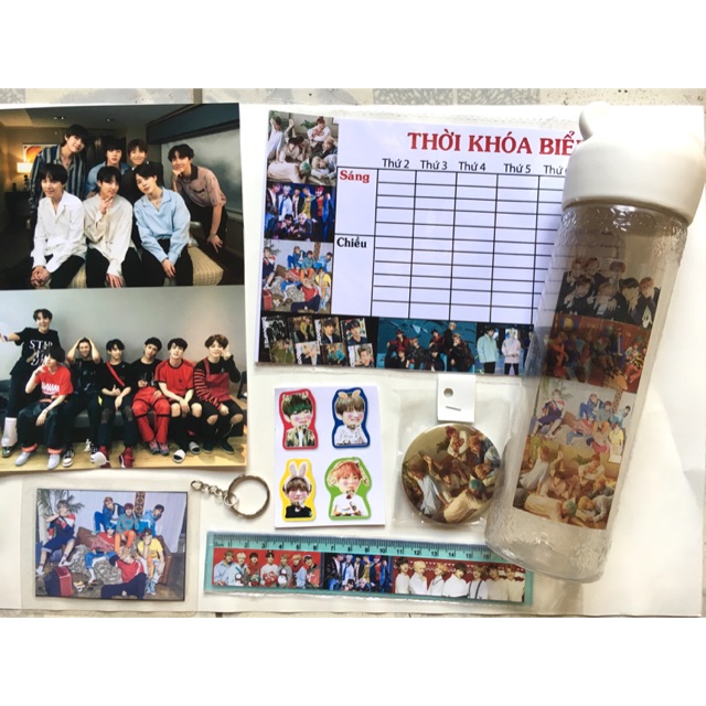 Combo đồ BTS: Combo có bình nước và combo không bình nước