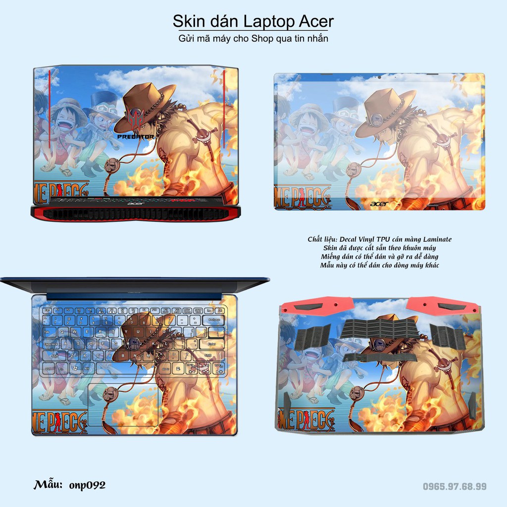 Skin dán Laptop Acer in hình One Piece nhiều mẫu 8 (inbox mã máy cho Shop)