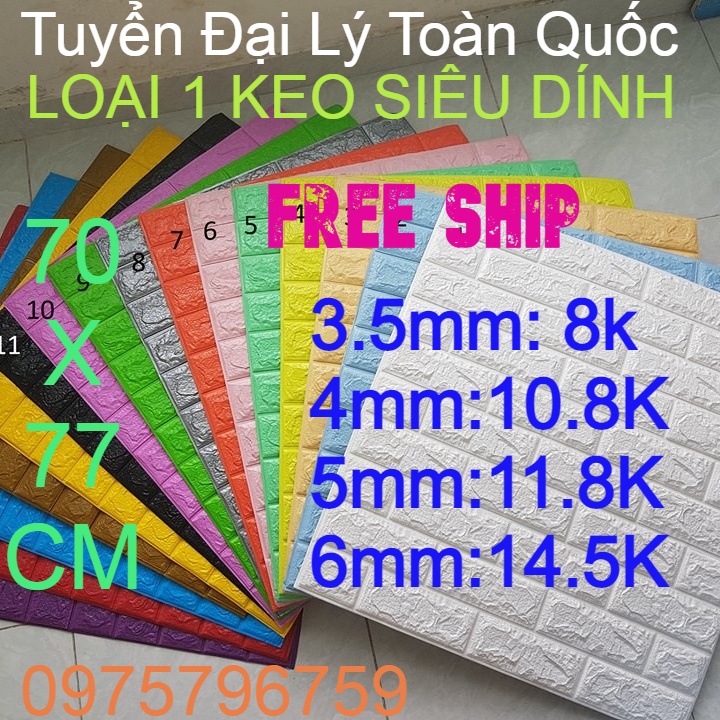 [Mã LIFEHLDEC giảm 10% đơn 99k] Combo 13 tấm xốp dán tường Khổ lớn 70x77cm