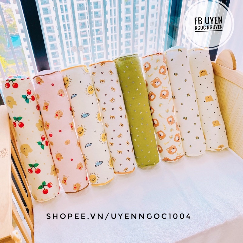 GỐI ÔM CHO BÉ VẢI XÔ NHĂN ORGANIC - Thiết kế độc quyền