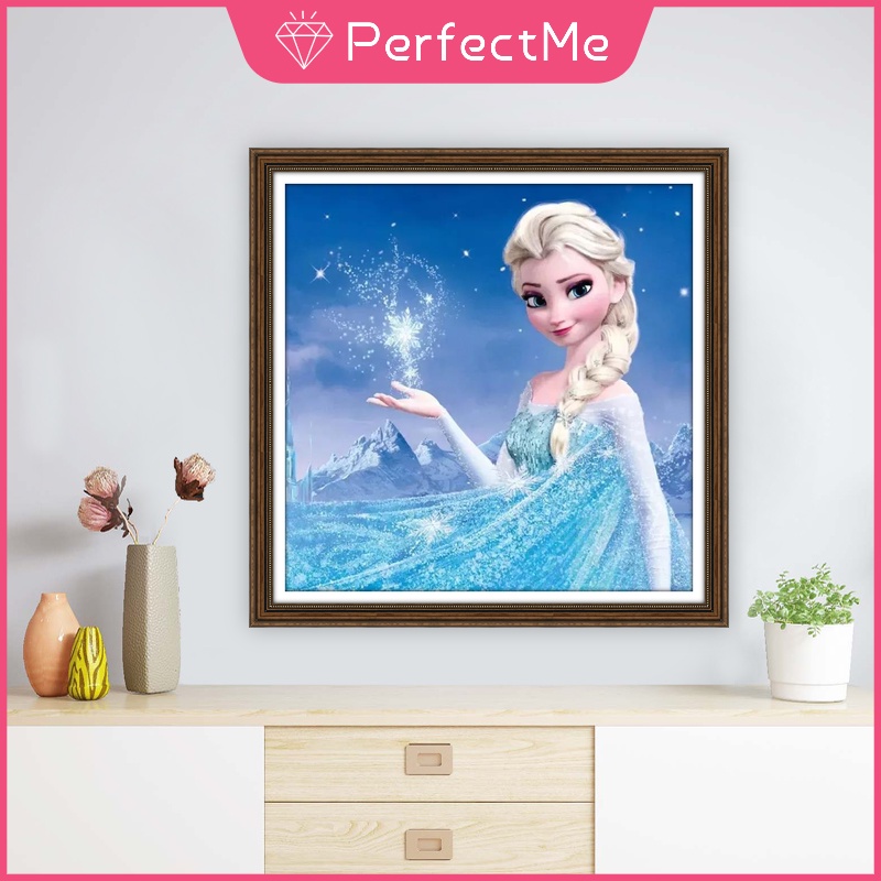 Bộ tranh đính đá 5D tự làm 30x30cm hình công chúa Elsa trong Frozen