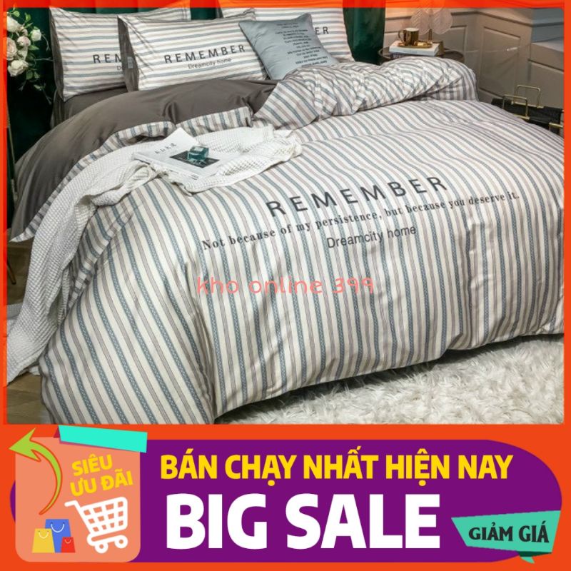 [RE VÔ ĐỊCH] set chăn ga gối nệm 4 món cotton xả kho dreamcity home 1m6, 1m8x2m, 2mx2m2