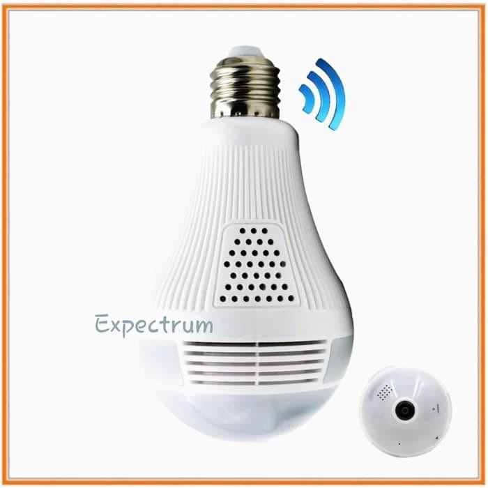 Camera Ip Wifi Không Dây Xoay 360 Độ Hình Bóng Đèn Cá