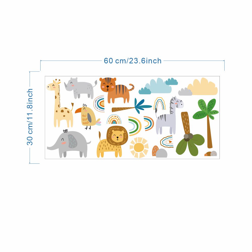 Sticker dán tường họa tiết cầu vồng dễ thương bắt mắt