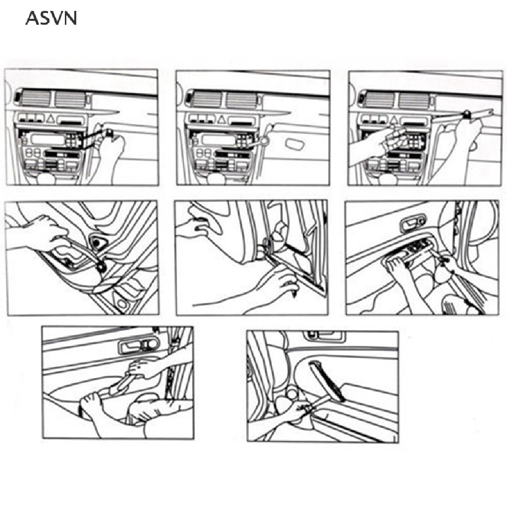 Set 4 dụng cụ đòn bẩy tháo gỡ bảng điều khiển âm thanh xe ô tô