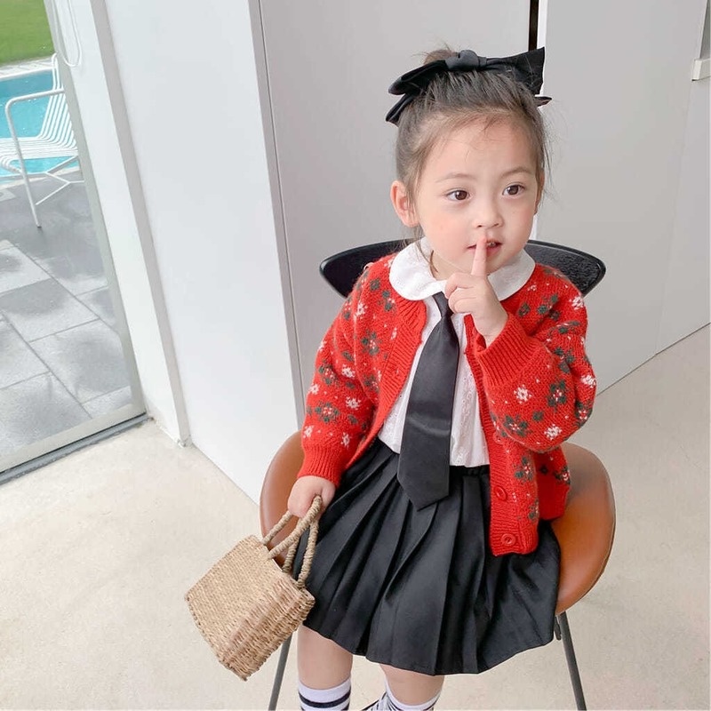 Áo Khoác Cardigan Xuân Thu Mới Cho Bé Gái