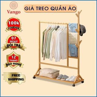 Giá treo quần áo thông minh bằng gỗ tre tự nhiên Vango V5