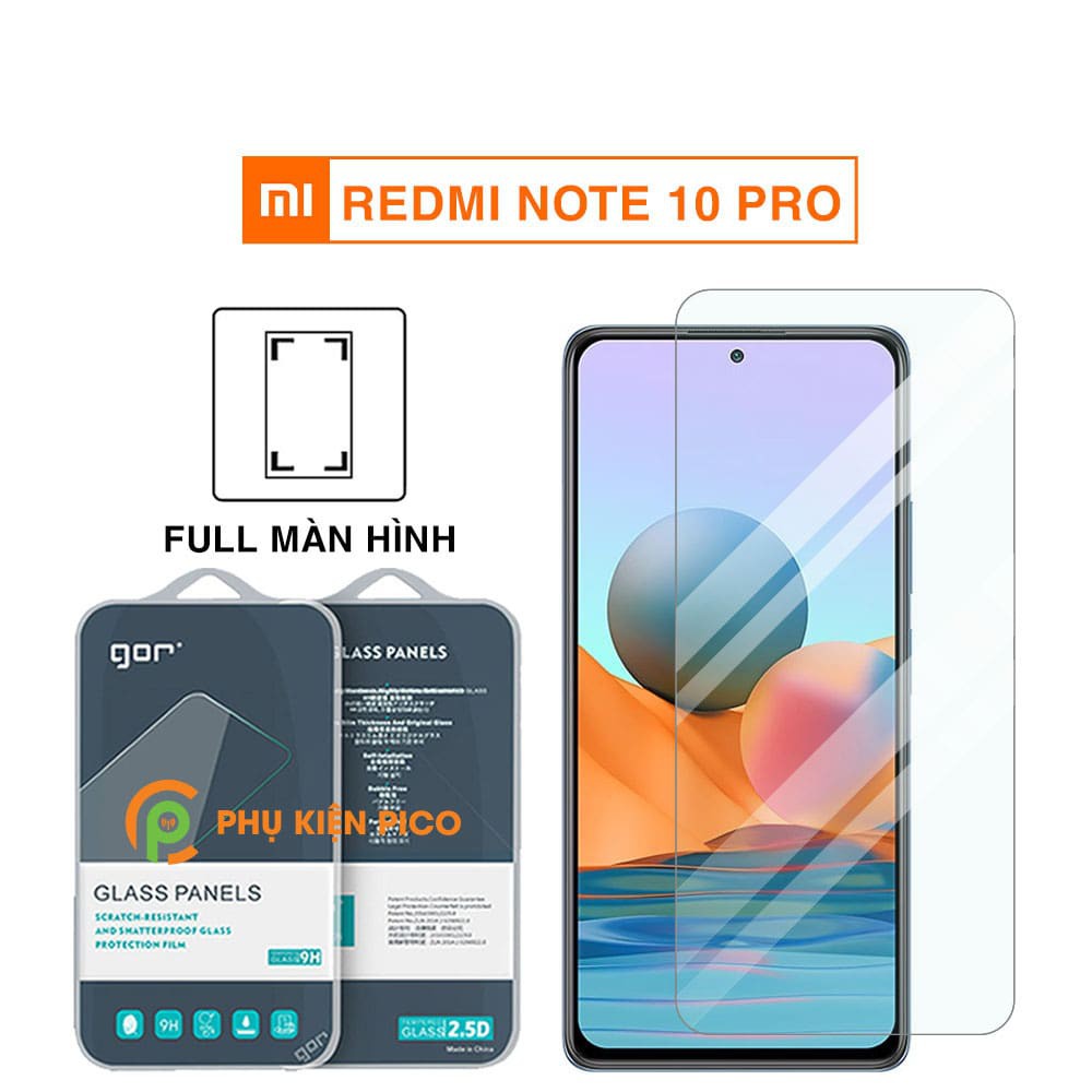 Kính cường lực Redmi Note 10 Pro full màn hình chính hãng Gor - Dán màn hình Xiaomi Redmi Note 10 Pro