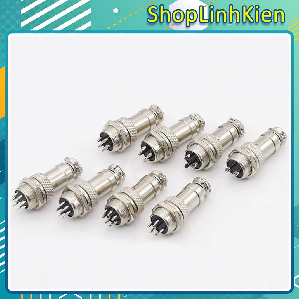 Bộ 2 Jack GX12 Đực Cái Từ 2P-7P