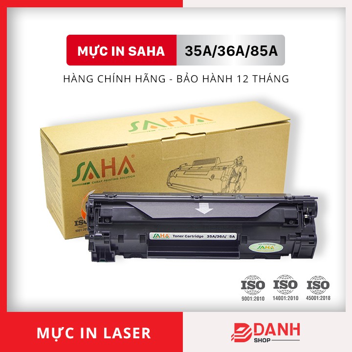 Hộp mực in SAHA 35A / 36A / 85A (Có CHIP ) Dùng cho máy in HP Laser - Canon LBP - Hàng Chính Hãng ( FULL BOX )