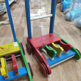 (Loại đẹp gỗ chắc)Xe tập đi gà mổ thóc bằng gỗ cho bé