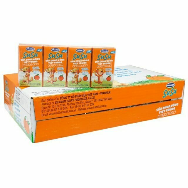 1 THÙNG SỮA CHUA UỐNG TIỆT TRÙNG SUSU 110ML HƯƠNG CAM/DÂU