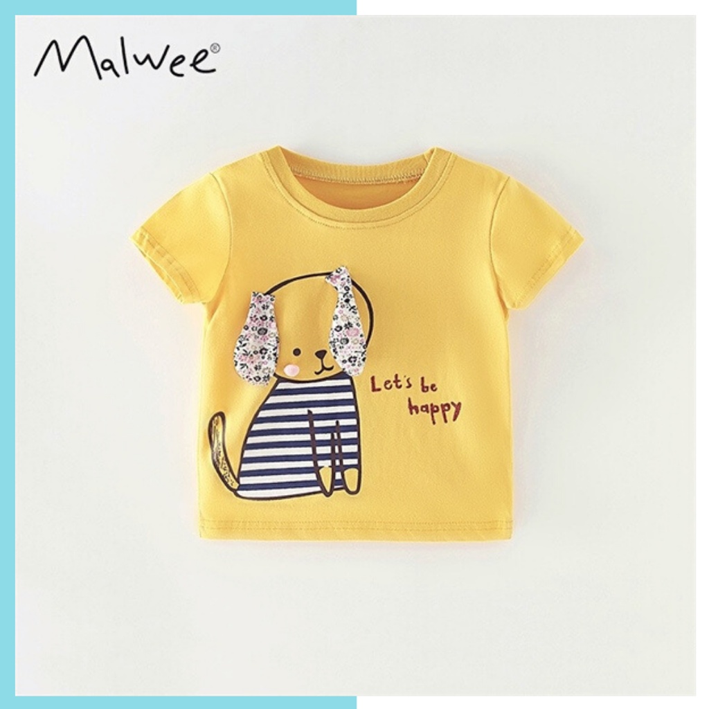 Áo thun hè cotton Malwee vàng chú cún MW7214 cho bé gái 2-8 tuổi Mẫu mới 2022 - Little Maven Official Store