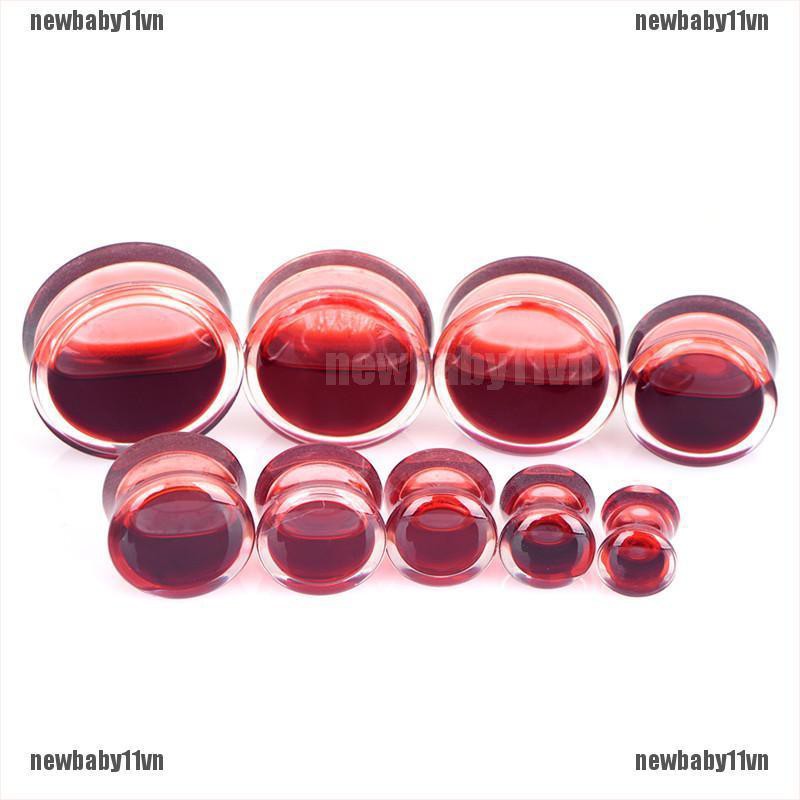 Bông Tai Nong Lỗ Tròn Màu Đỏ Cá Tính