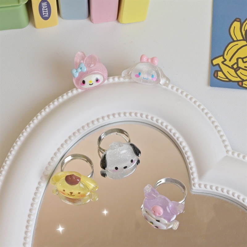 ✨✨ Nhẫn Đôi Hình Mèo Hoạt Hình Kuromi Melody Nhật Bản Dễ Thương Cho Nữ