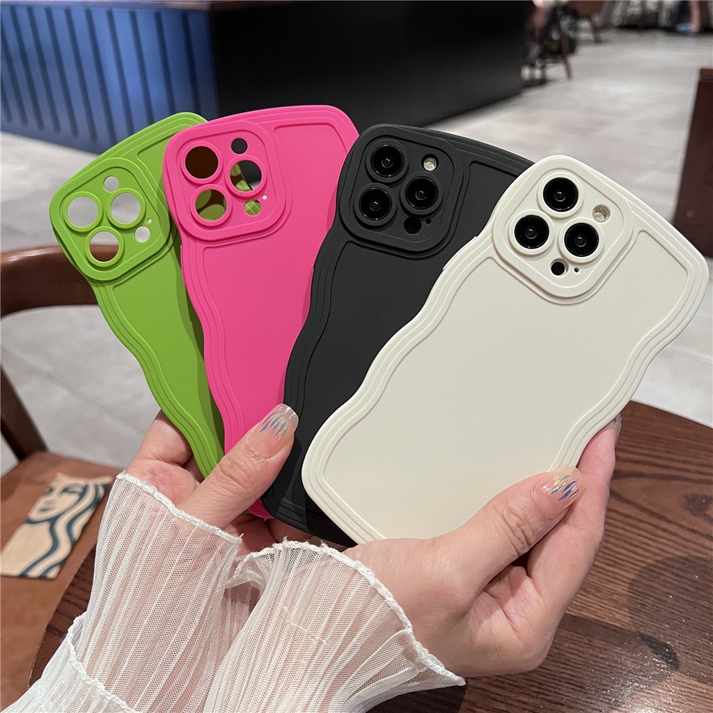 Ốp Điện Thoại TPU Mềm Họa Tiết Gợn Sóng Màu Kẹo Ngọt Dành Cho OPPO A57 5G A55 A55S A56 A96 Reno 7 8 7Z