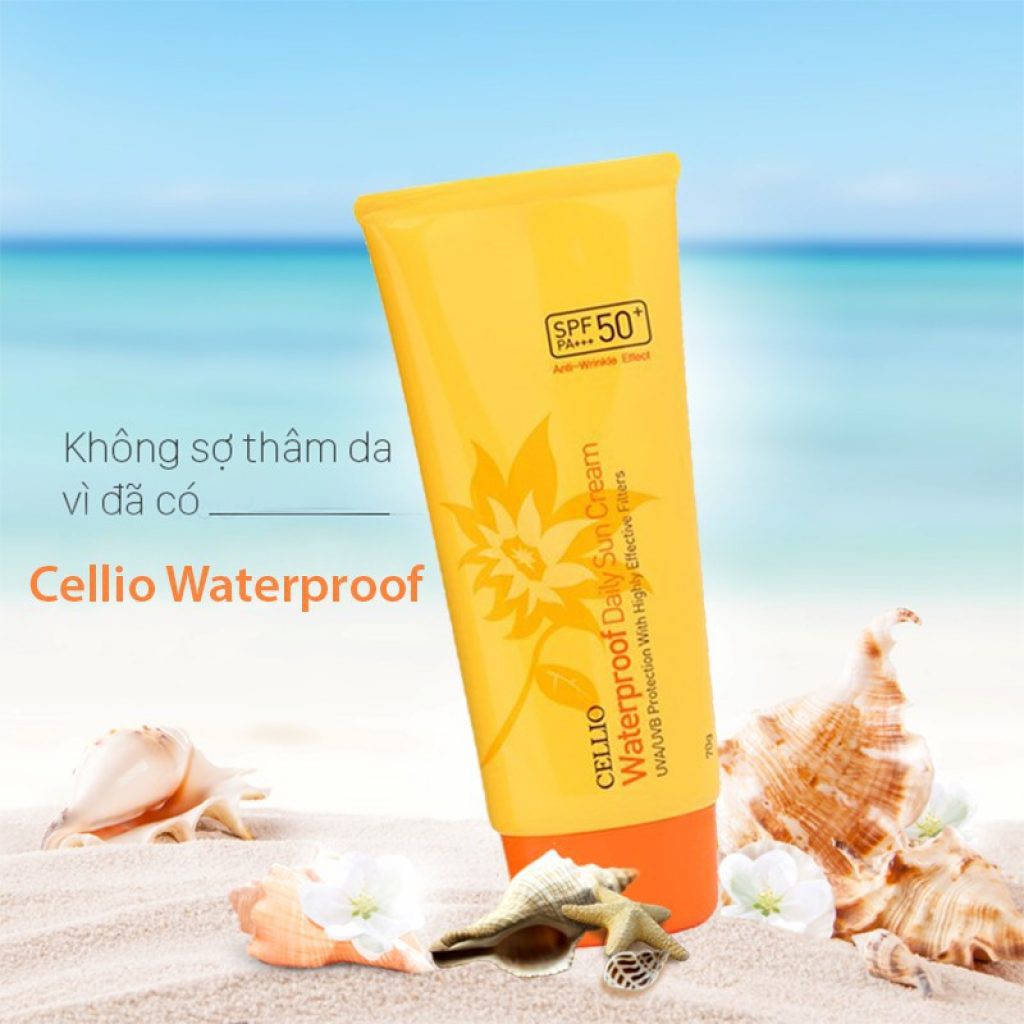 Kem chống nắng Cellio Waterproof Daily Sun Cream SPF50 PA+++ chính hãng Hàn Quốc 70g