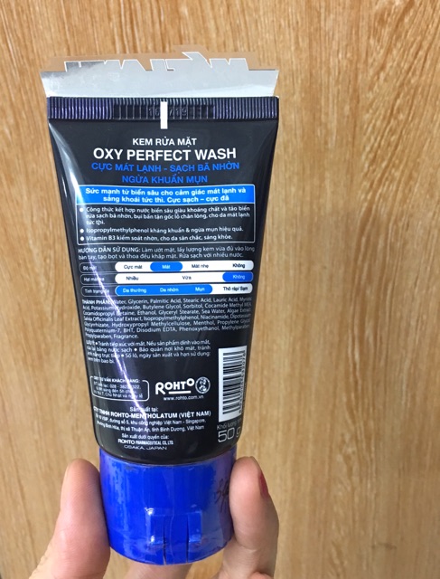 Sữa rửa mặt Sạch bã nhờn , Ngừa khuẩn mụn Oxy Perfect Wash 50g