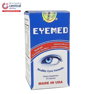[NHẬP KHẨU MỸ CHÍNH HÃNG] EYEMED SÁNG MẮT, CHỐNG MỎI MẮT CHO NGƯỜI CẬN THỊ, NGƯỜI DÙNG MÁY TÍNH NHIỀU, HỘP 30 VIÊN THÁNG