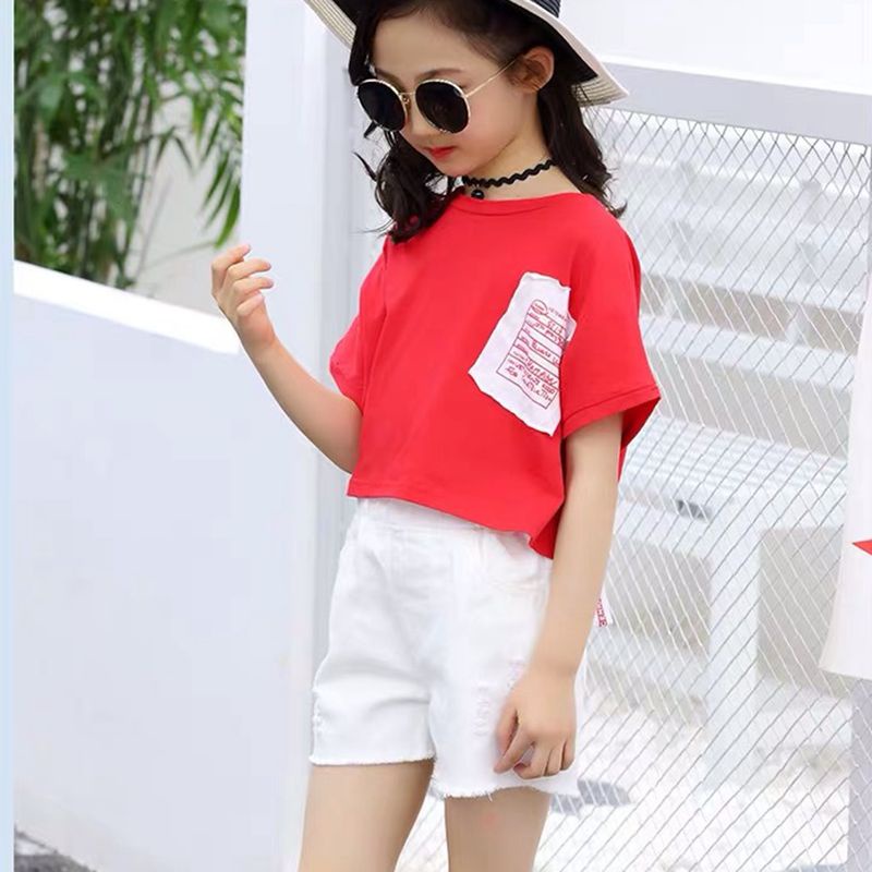 Quần đùi thêu họa tiết dâu tây dễ thương thời trang mùa hè dành cho bé gái 1-12 tuổi