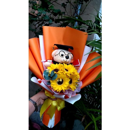Bó hoa hướng dương gấu quà tặng tốt nghiệp