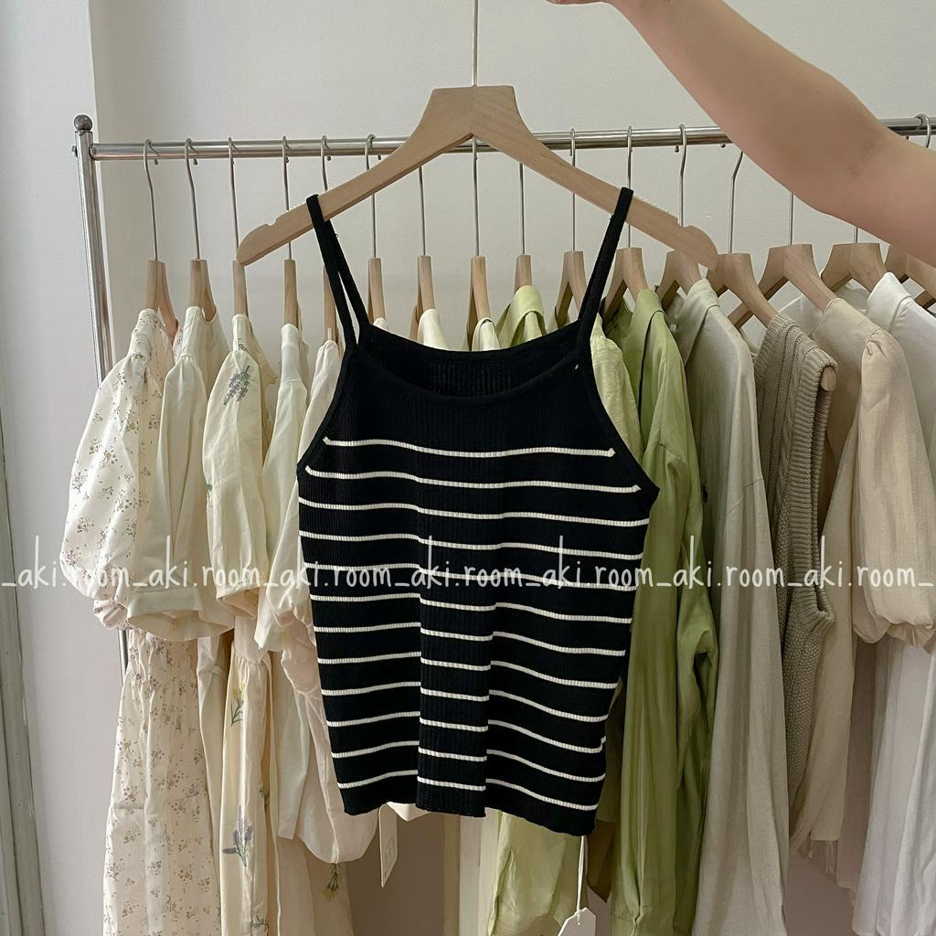 Áo hai dây len gân đanh kẻ ngang 101156