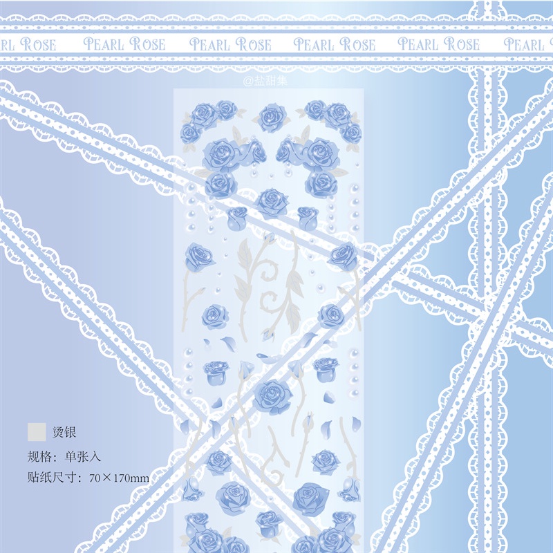 Miếng Dán Trang Trí Hình Hoa Hồng Màu Bạc Độc Đáo