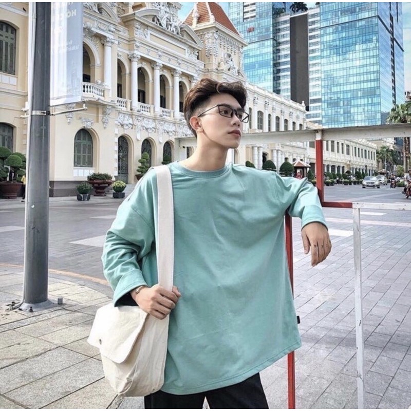 Áo Thun Trơn Tay Dài UNISEX Basic Long Tee 8 màu ( 3 size 40-80kg )