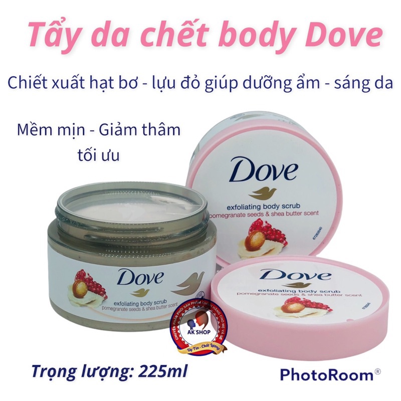 Tảy da chết Dove (tảy da chết body Dove) 225ml