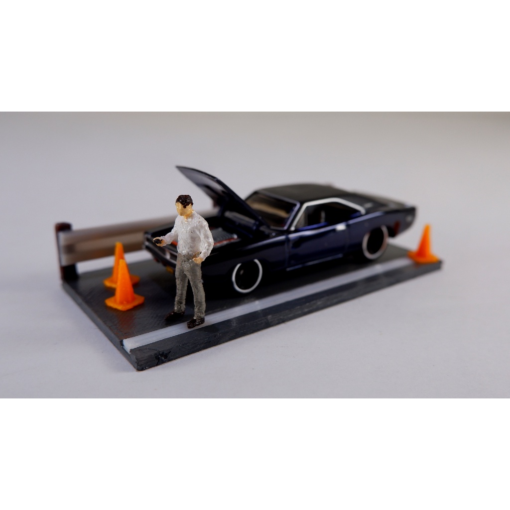 Mô hình Diorama đường cao tốc mini bằng nhựa bền cho xe Hotwheels, Tomica, Minigt, Matchbox