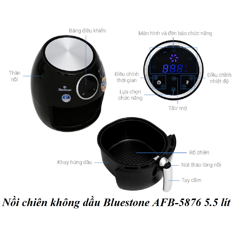 AFB-5876 -- Nồi chiên không dầu Bluestone AFB-5870 -- AFB-5871 -- AFB-5876